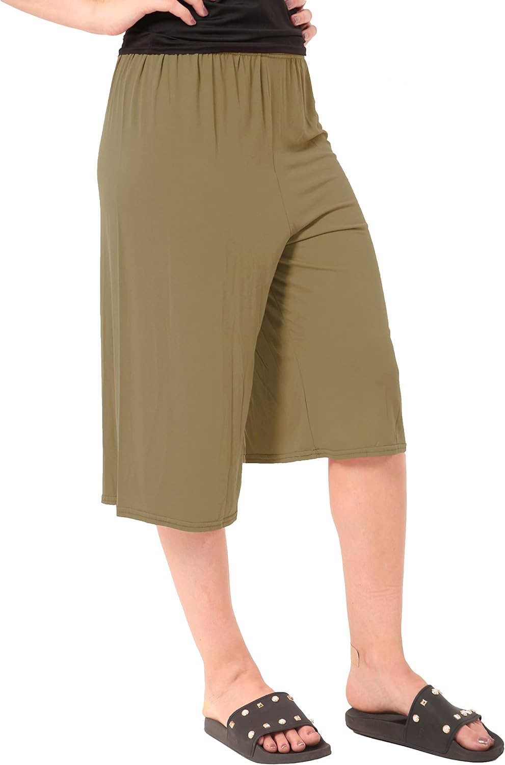 Plain Viscose Culottes Shorts WearAll Mocha 8-10