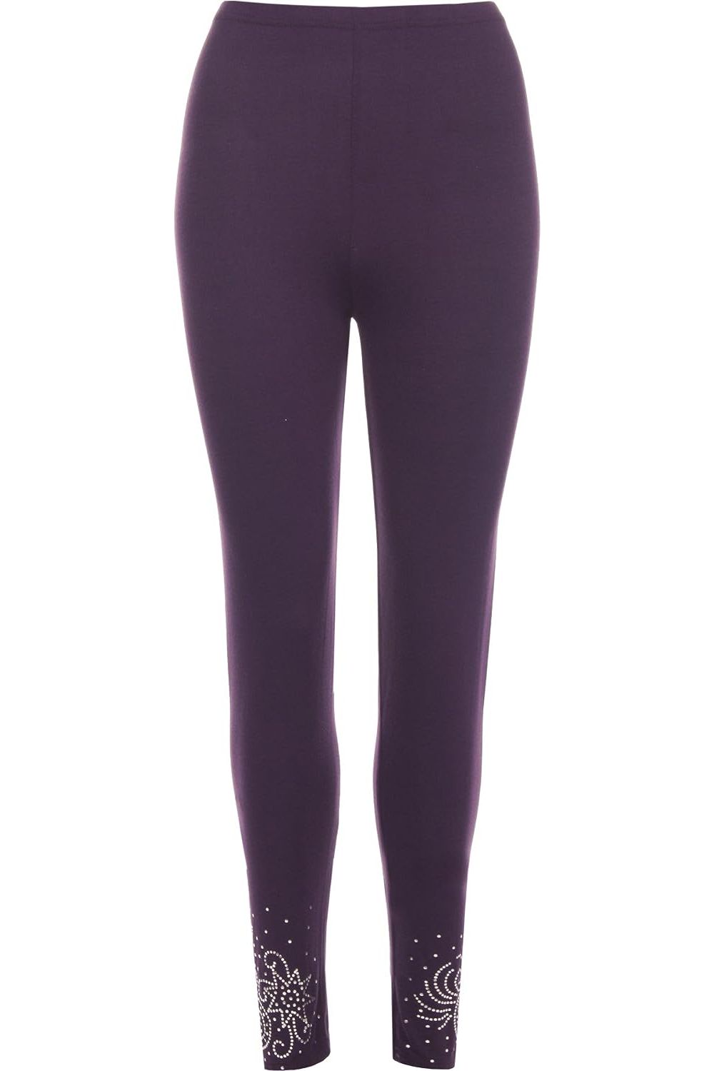 Foil Printed Leggings Leggings WearAll Purple 12-14