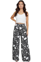 Skull Roses Print Palazzo Trouser Palazzo WearAll
