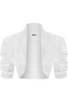 Puff Sleeve Beaded Shrug Tops WearAll White 8-10