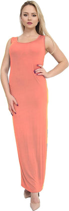 Racer Back Maxi Dress Dress WearAll Coral 12-14