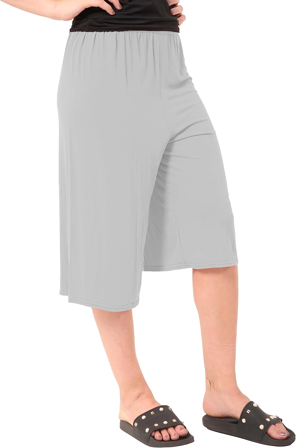 Plain Viscose Culottes Shorts WearAll White 8-10