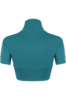 Short Sleeve Ribbed Bolero Shrug Tops WearAll