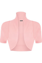 Short Sleeve Ribbed Bolero Shrug Tops WearAll