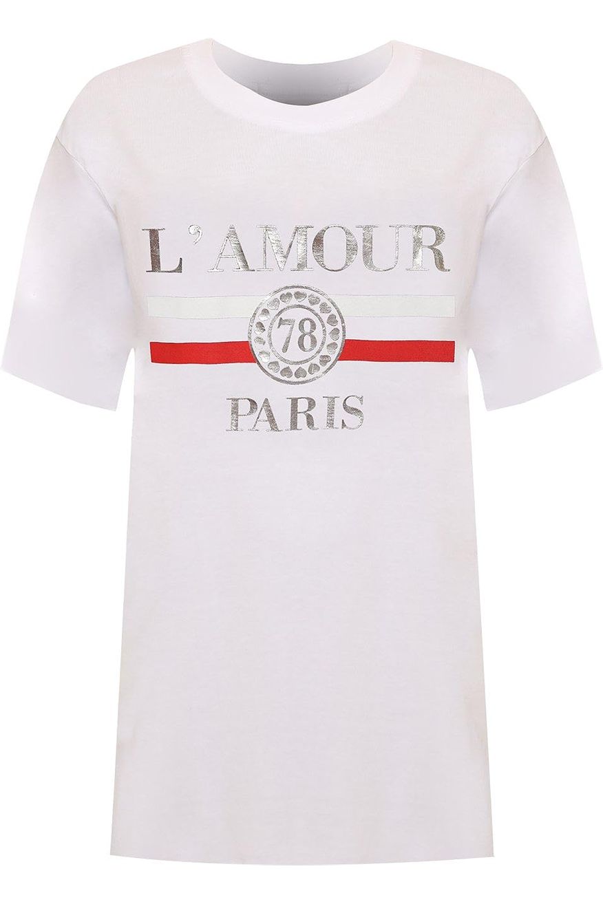 Amour Paris Print Baggy Short Sleeve T-Shirt Tops WearAll