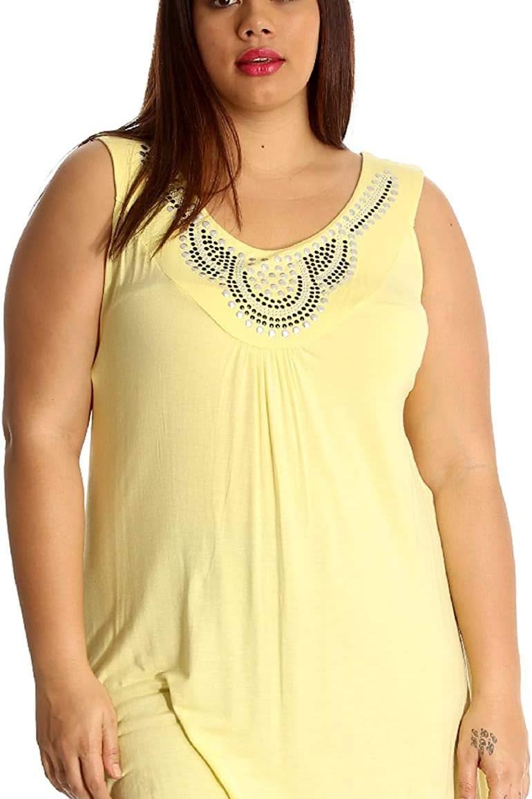 Stud Stretch Scoop Neck Top Tops WearAll