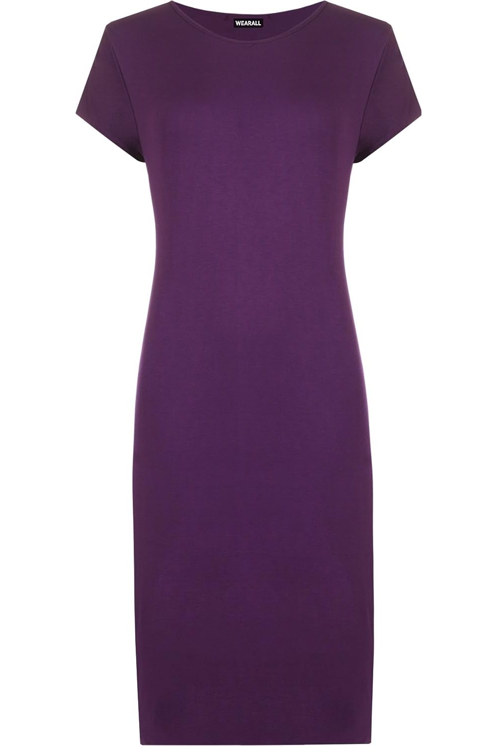 Plain Short Sleeve Jersey Midi Dress Dress WearAll