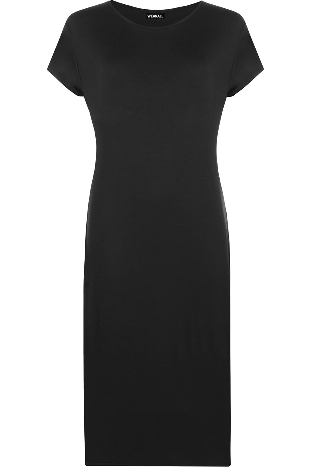 Plain Short Sleeve Jersey Midi Dress Dress WearAll