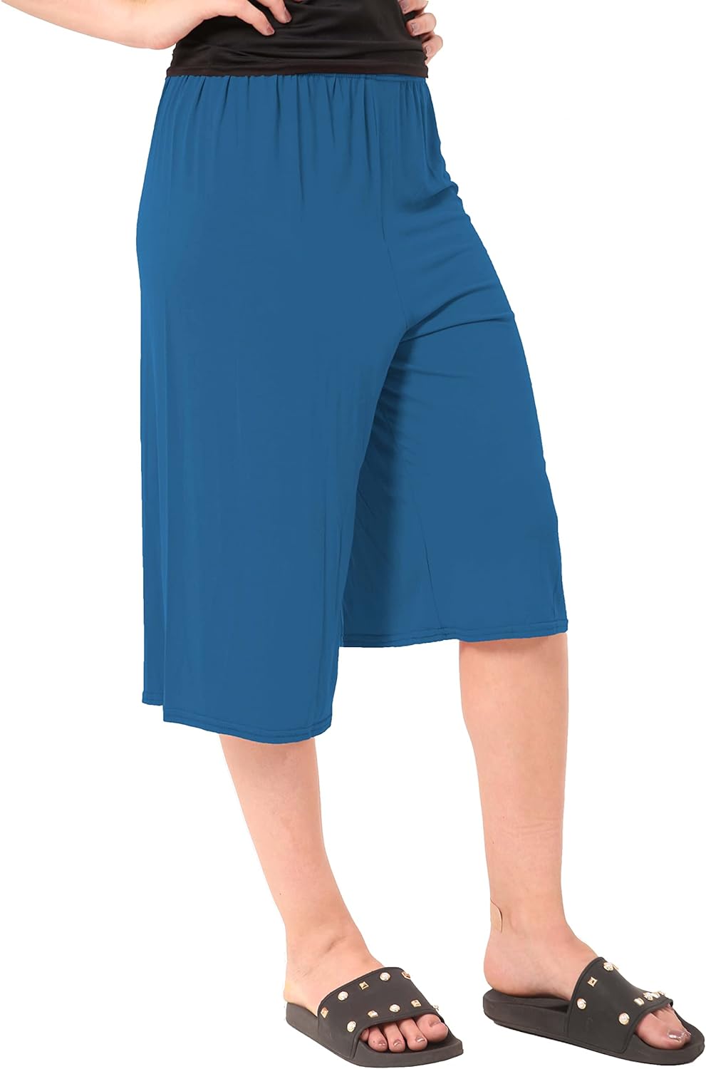 Plain Viscose Culottes Shorts WearAll Teal 8-10