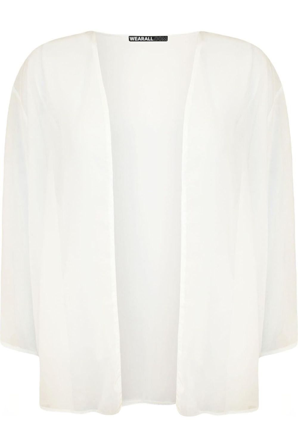 Plus Size Plain 3/4 Open Cardigan Top cardigan WearAll Cream 16-18