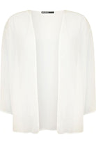 Plus Size Plain 3/4 Open Cardigan Top cardigan WearAll Cream 16-18