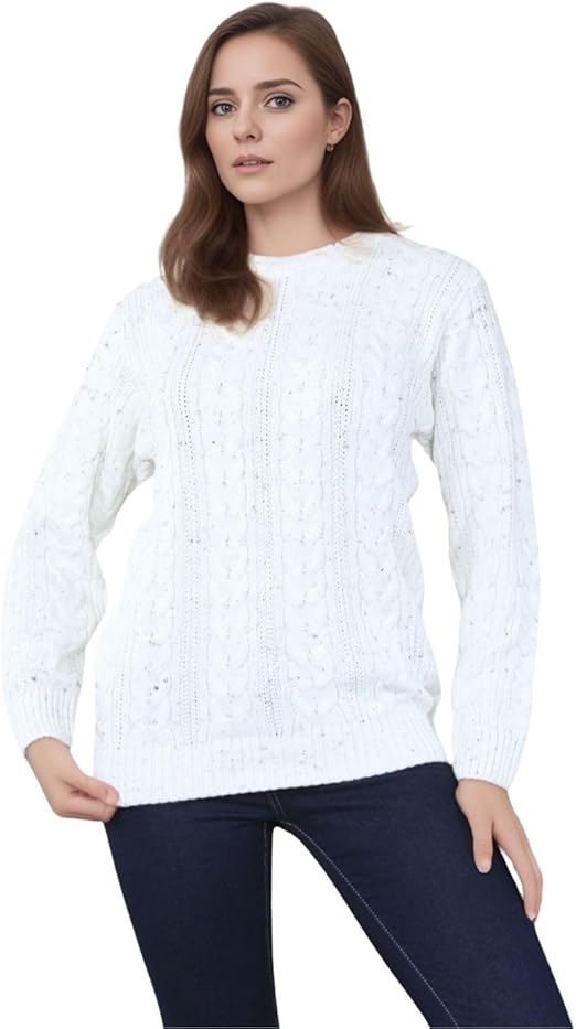Women's Chain Link Jumper Jumper WearAll Cream 8-10