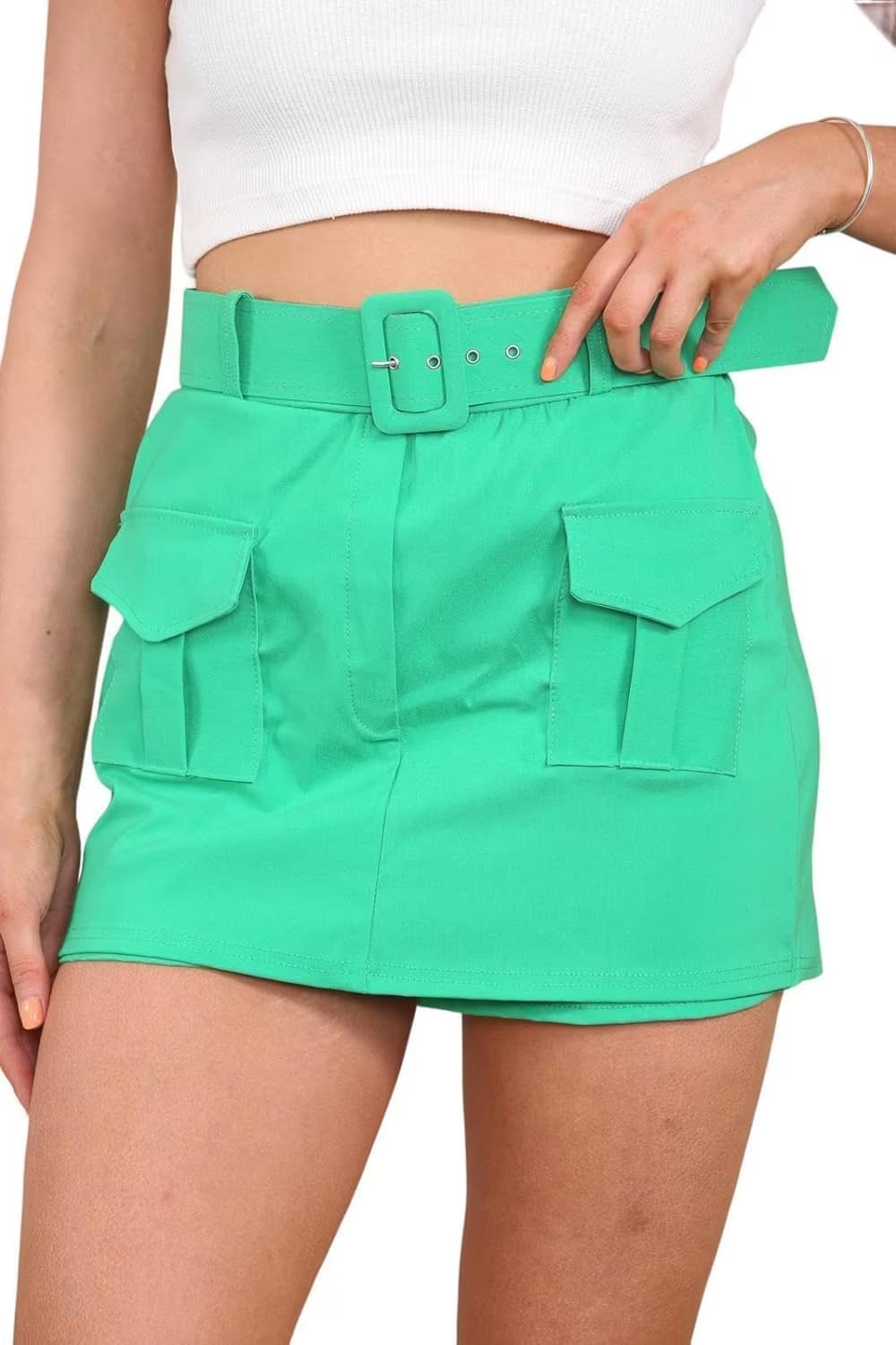 Belted Cargo Skort Skirt WearAll