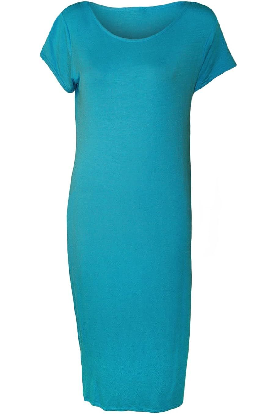 Plain Short Sleeve Jersey Midi Dress Dress WearAll