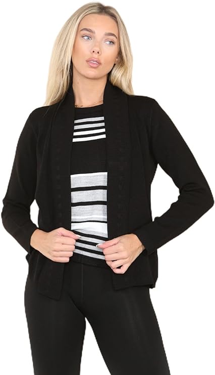 Twin Knitted Cardigan cardigan WearAll Black 16-18
