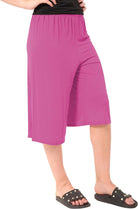 Plain Viscose Culottes Shorts WearAll Cerise 8-10