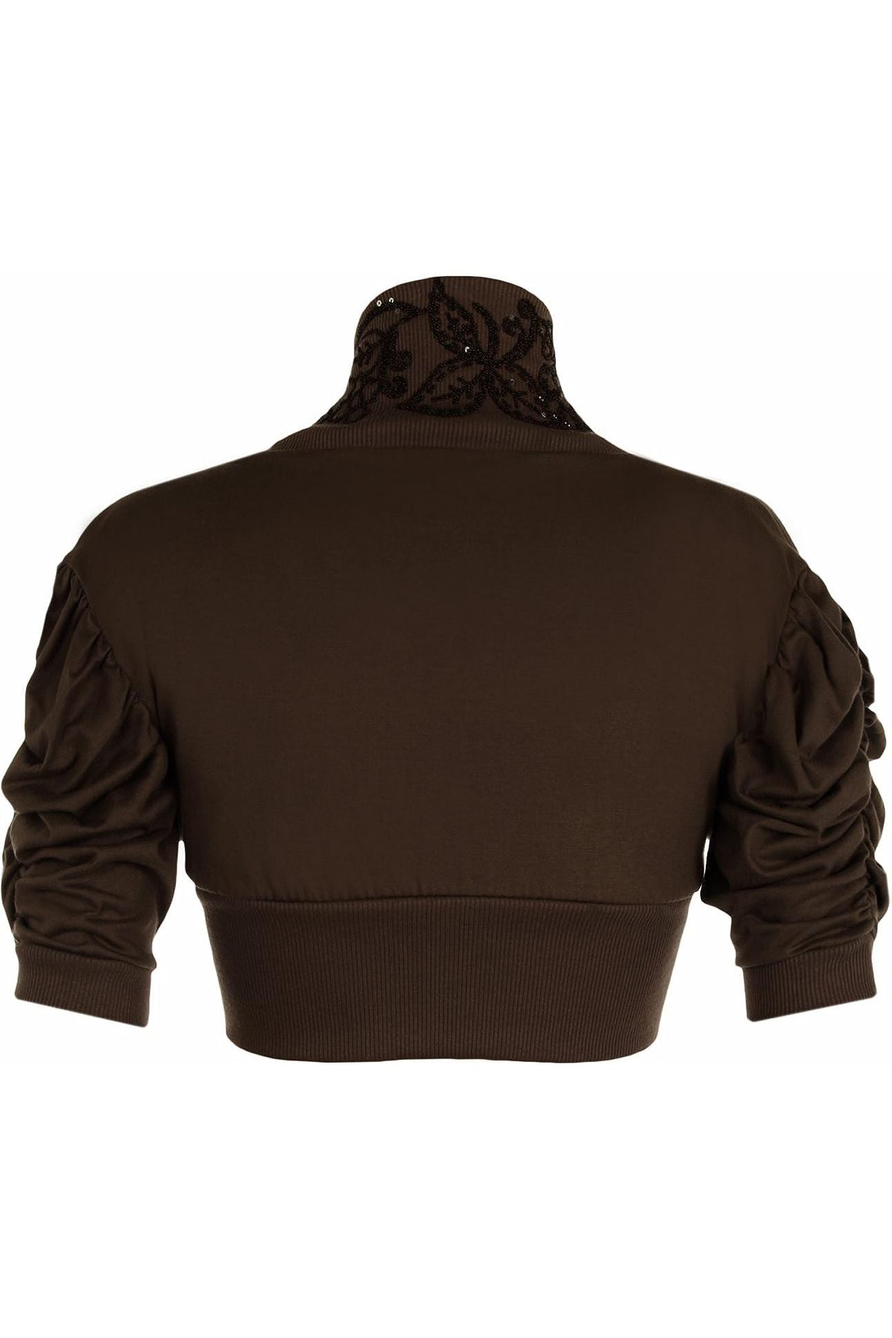 Puff Sleeve Beaded Shrug Tops WearAll