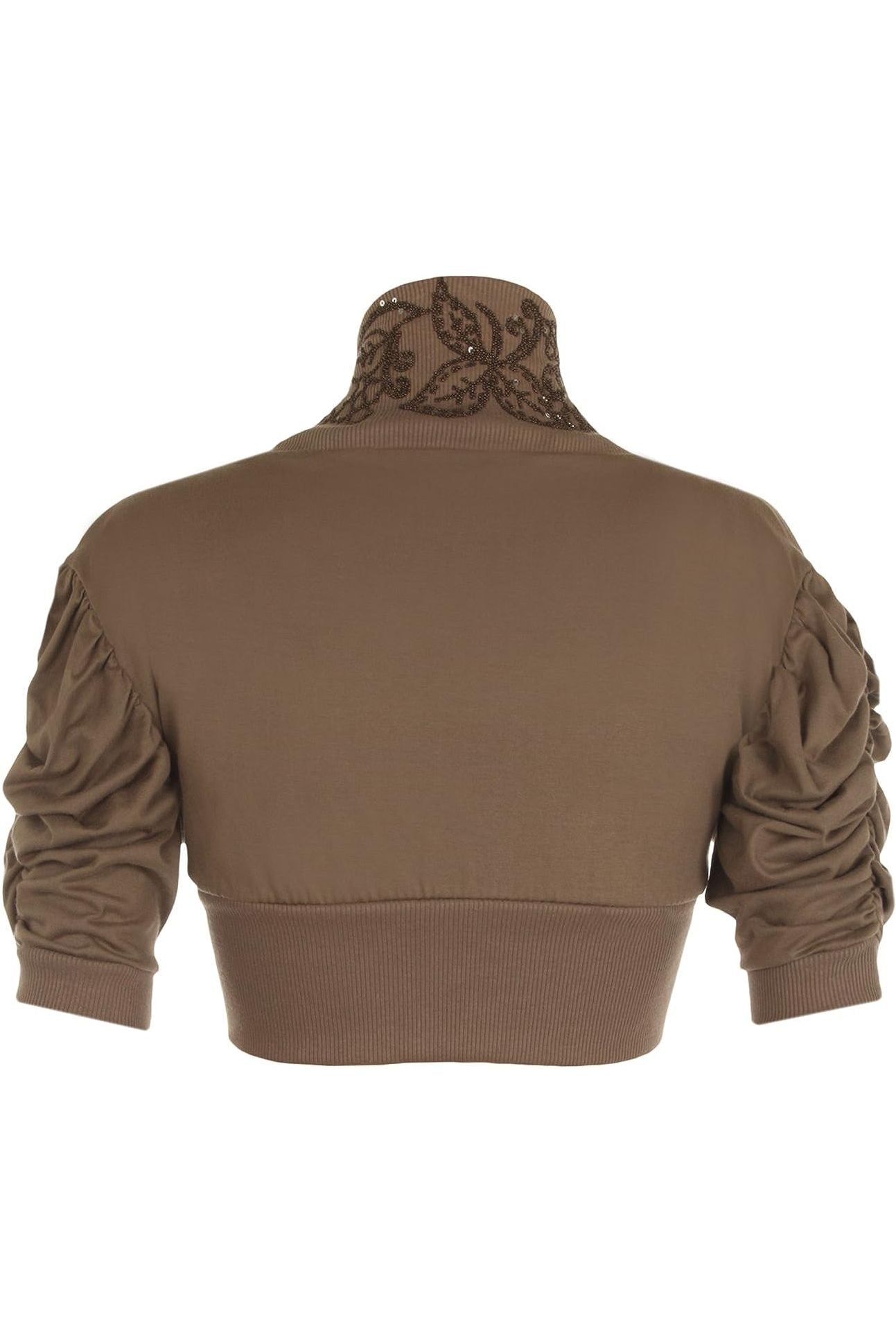 Puff Sleeve Beaded Shrug Tops WearAll