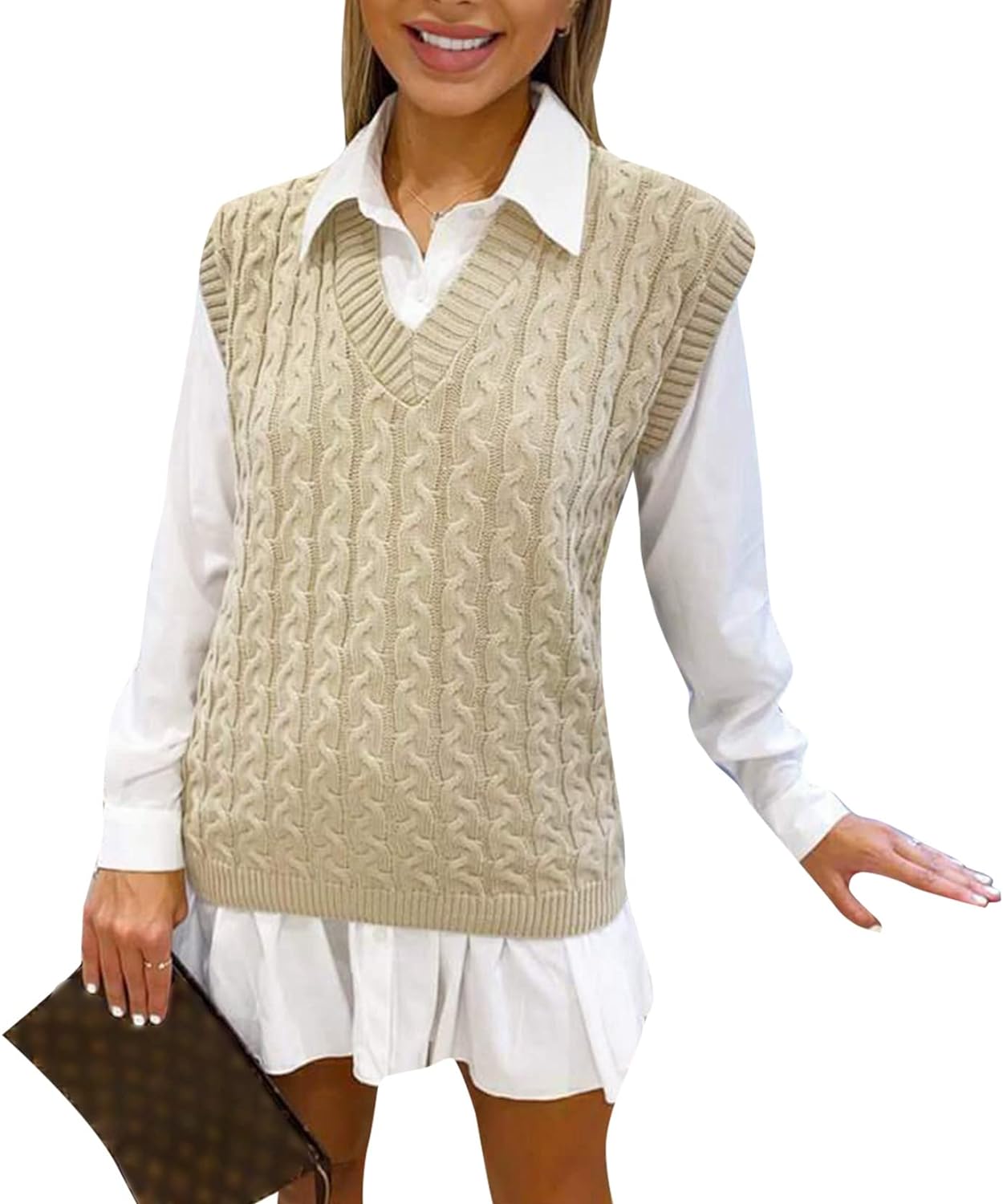 Cable Knit Tank Top Jumper WearAll