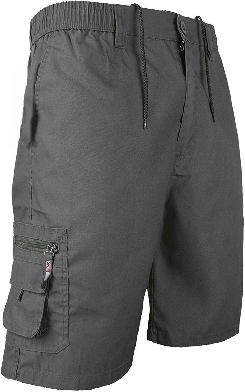 Cargo Summer Shorts Cotton Plain Combat Pants Apparel & Accessories WearAll Grey M