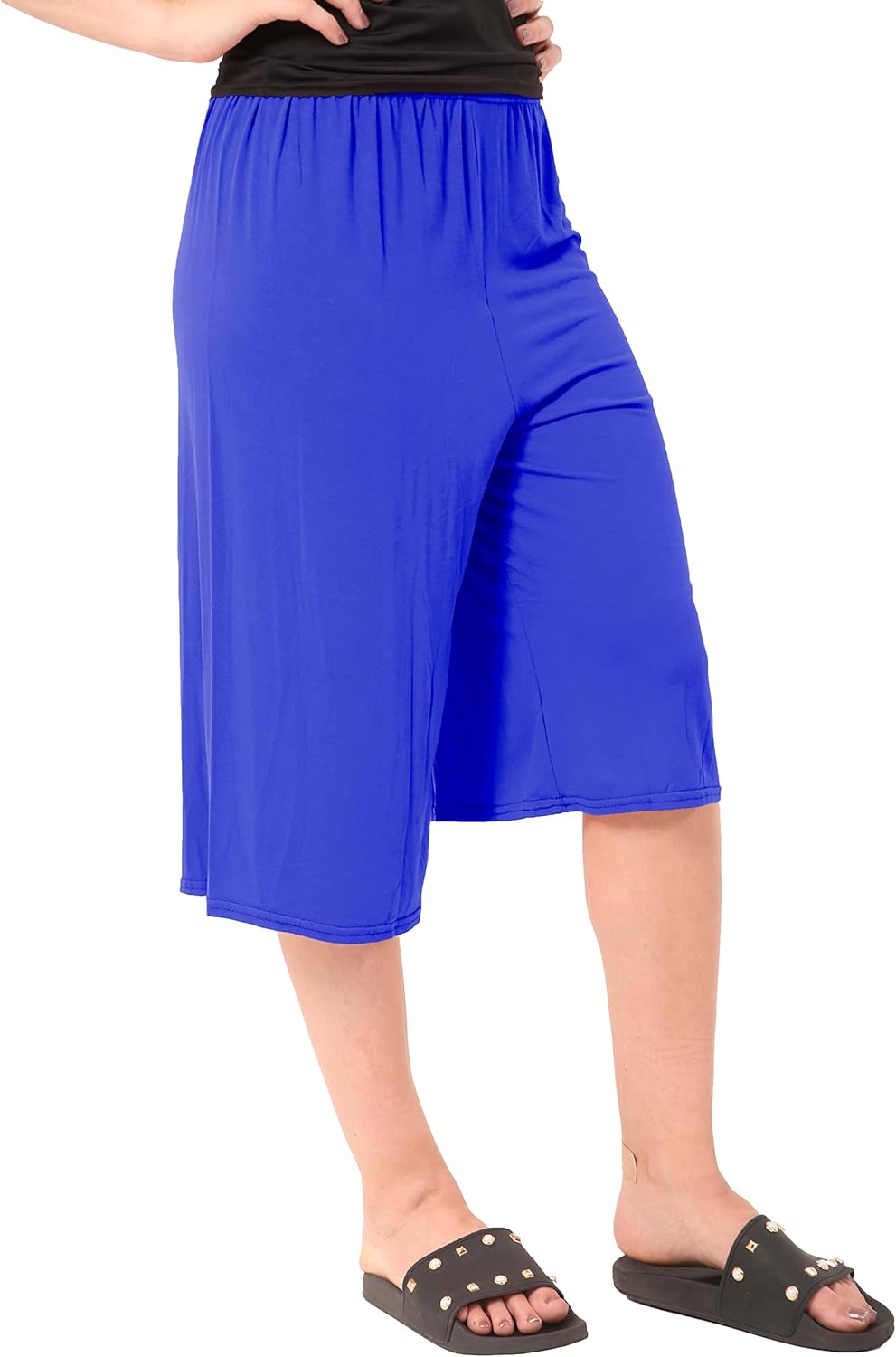 Plain Viscose Culottes Shorts WearAll Royal Blue 8-10