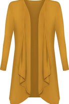 Open Waterfall Cardigan cardigan WearAll Mustard 16-18