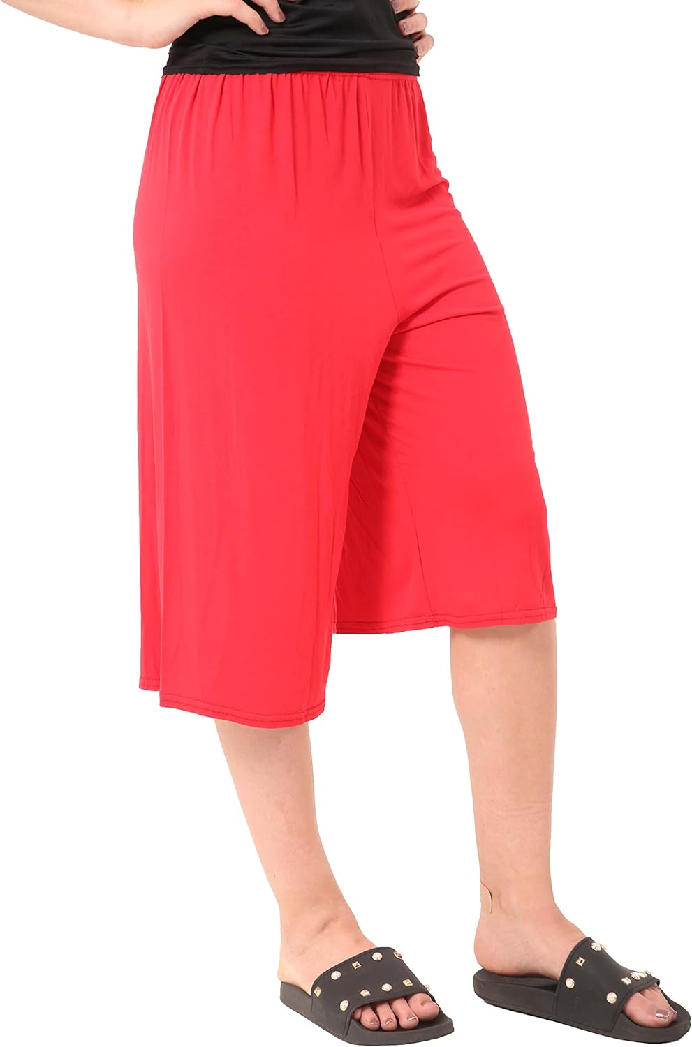 Plain Viscose Culottes Shorts WearAll Red 8-10