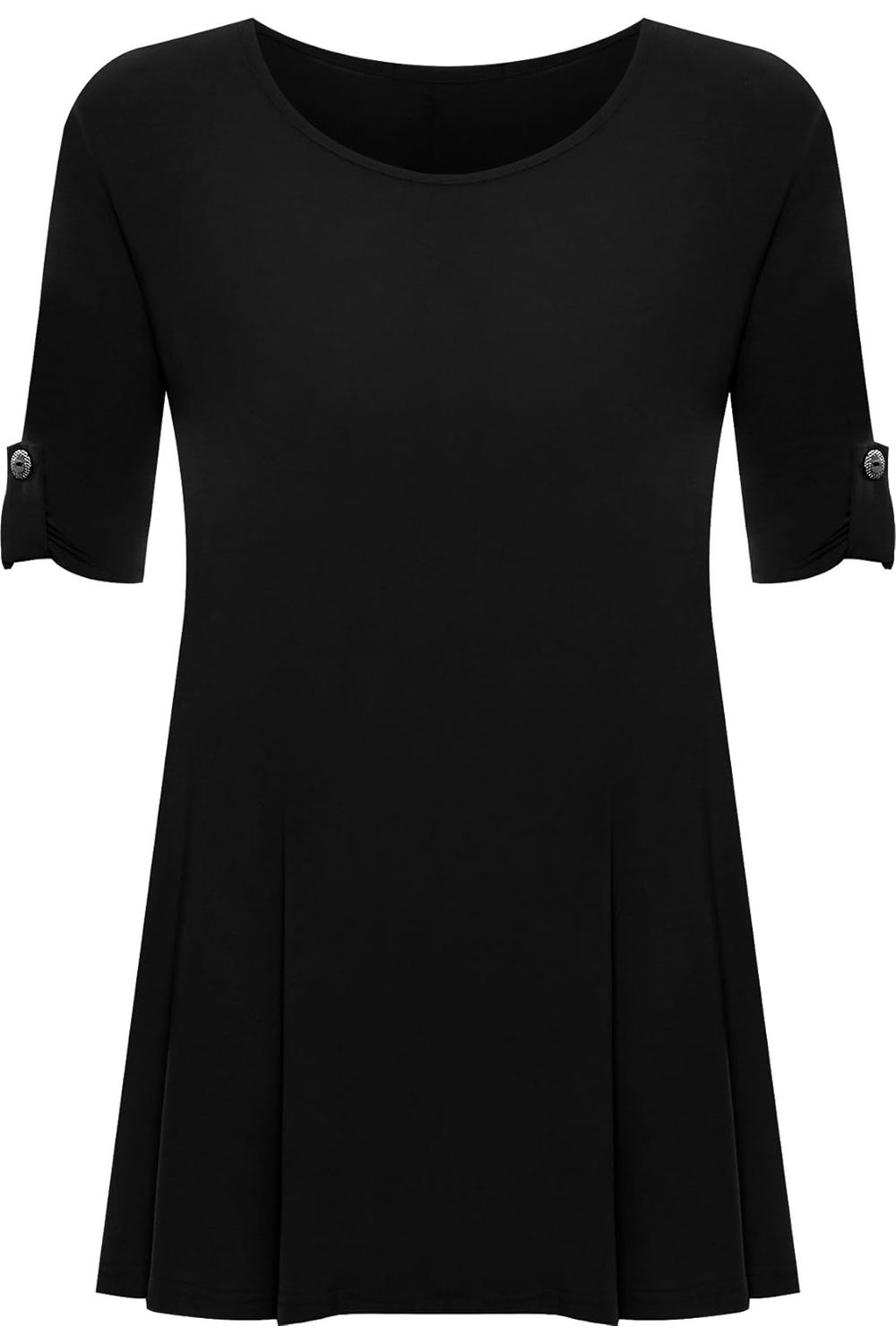 Scoop Neck Flared Ladies Plain Top Tops WearAll