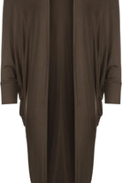 Plus Size Batwing Long Open Cardigan Top Maxi Cardigan WearAll Dark brown 16-18