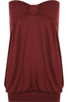 Long Boob Tube Strapless Top Tops WearAll Wine 8-10