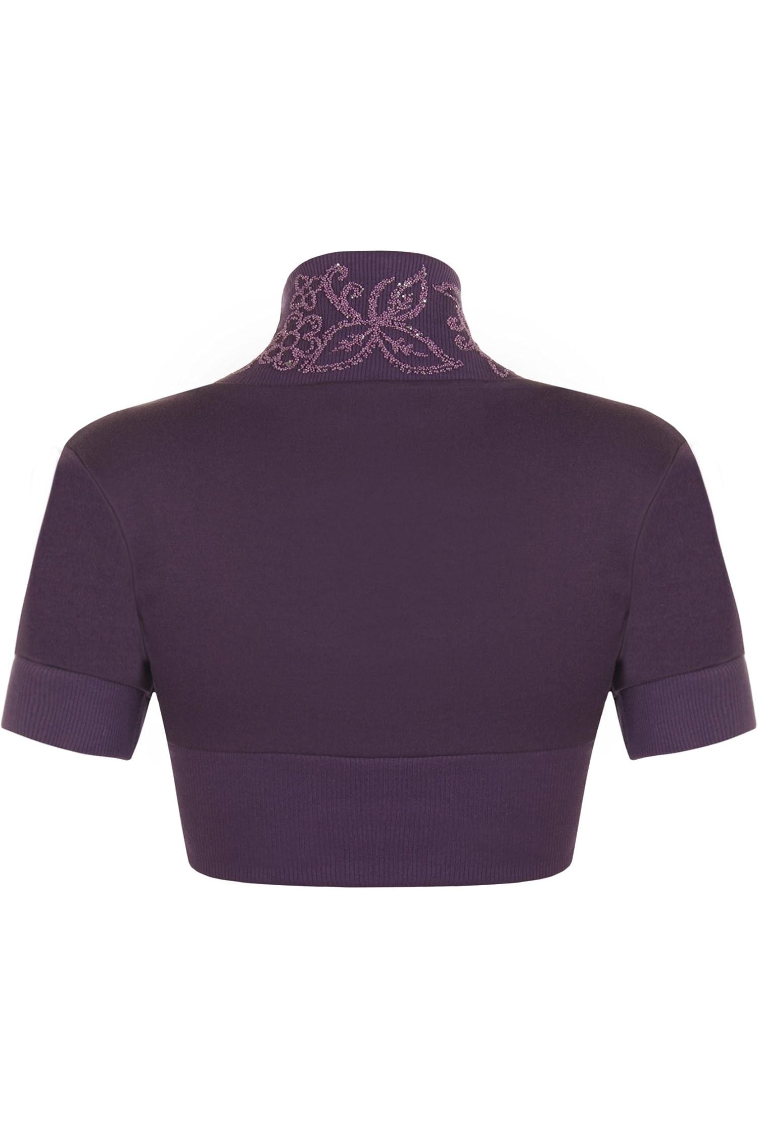 Short Sleeve Beaded Shrug Tops WearAll