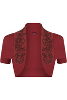 Short Sleeve Beaded Shrug Tops WearAll Wine 8-10