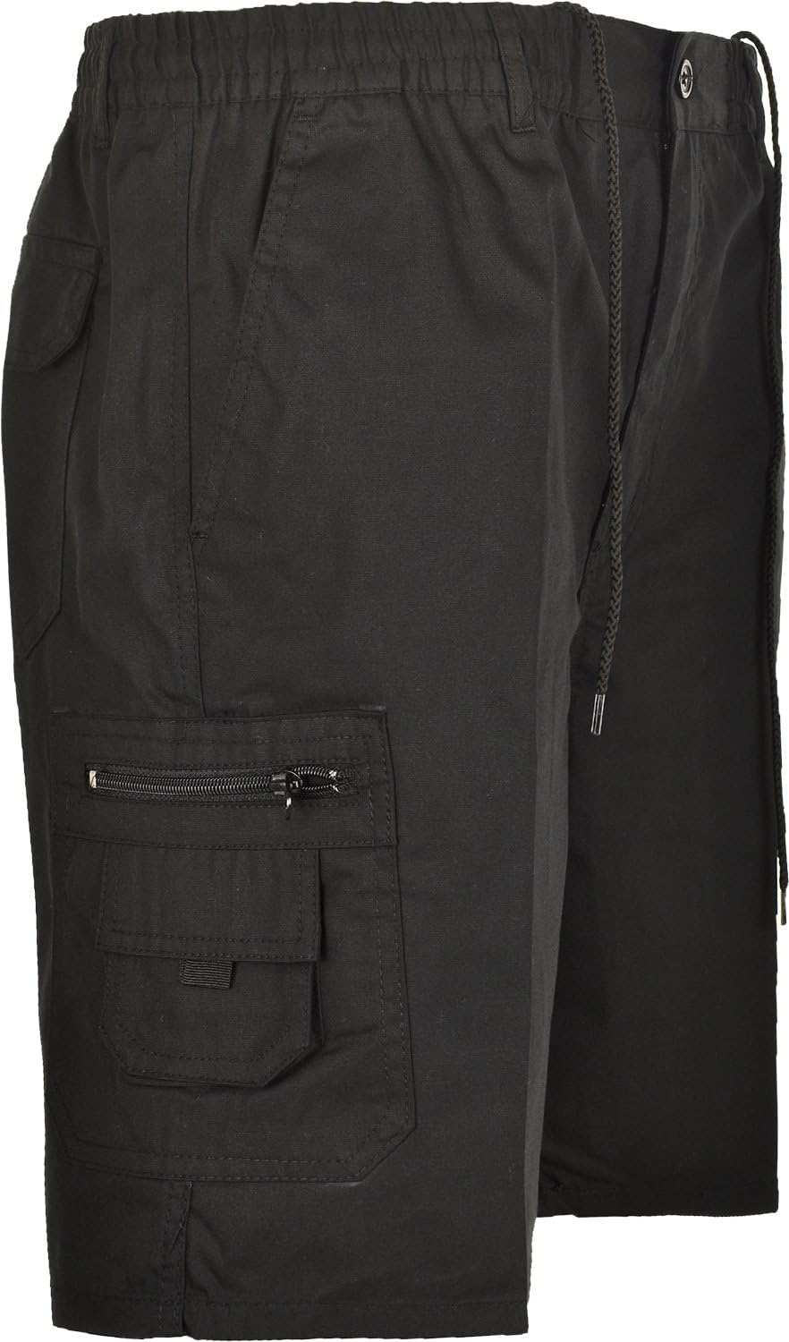 Cargo Summer Shorts Cotton Plain Combat Pants Apparel & Accessories WearAll Black M