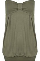 Long Boob Tube Strapless Top Tops WearAll Khaki 8-10