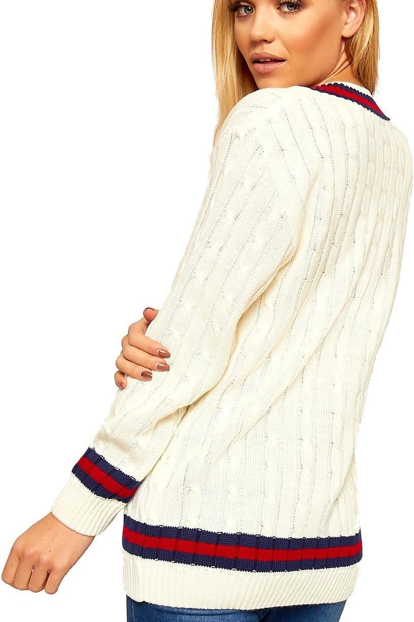 Cable Knitted Cricket Stripe Jumper Jumper WearAll