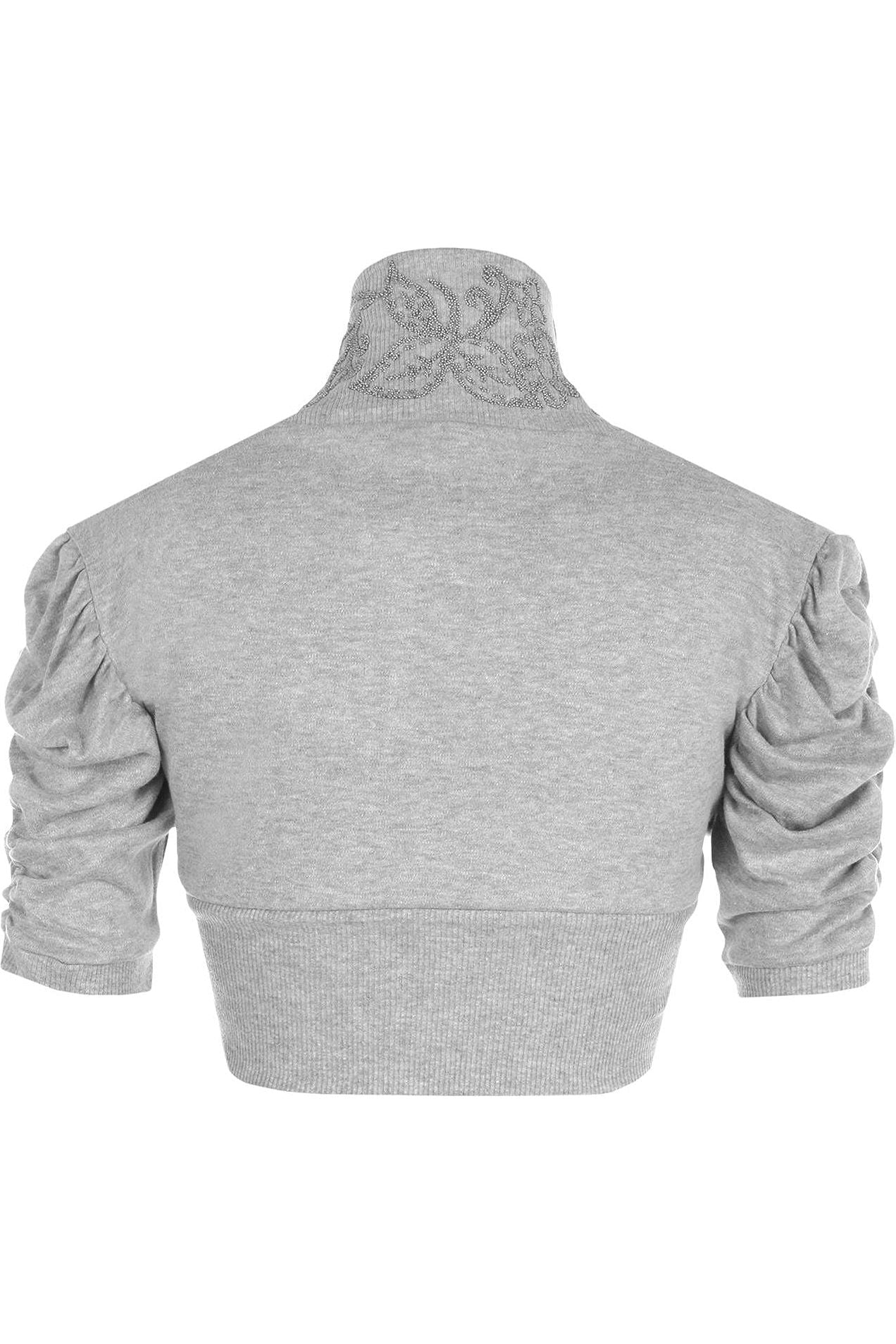 Puff Sleeve Beaded Shrug Tops WearAll