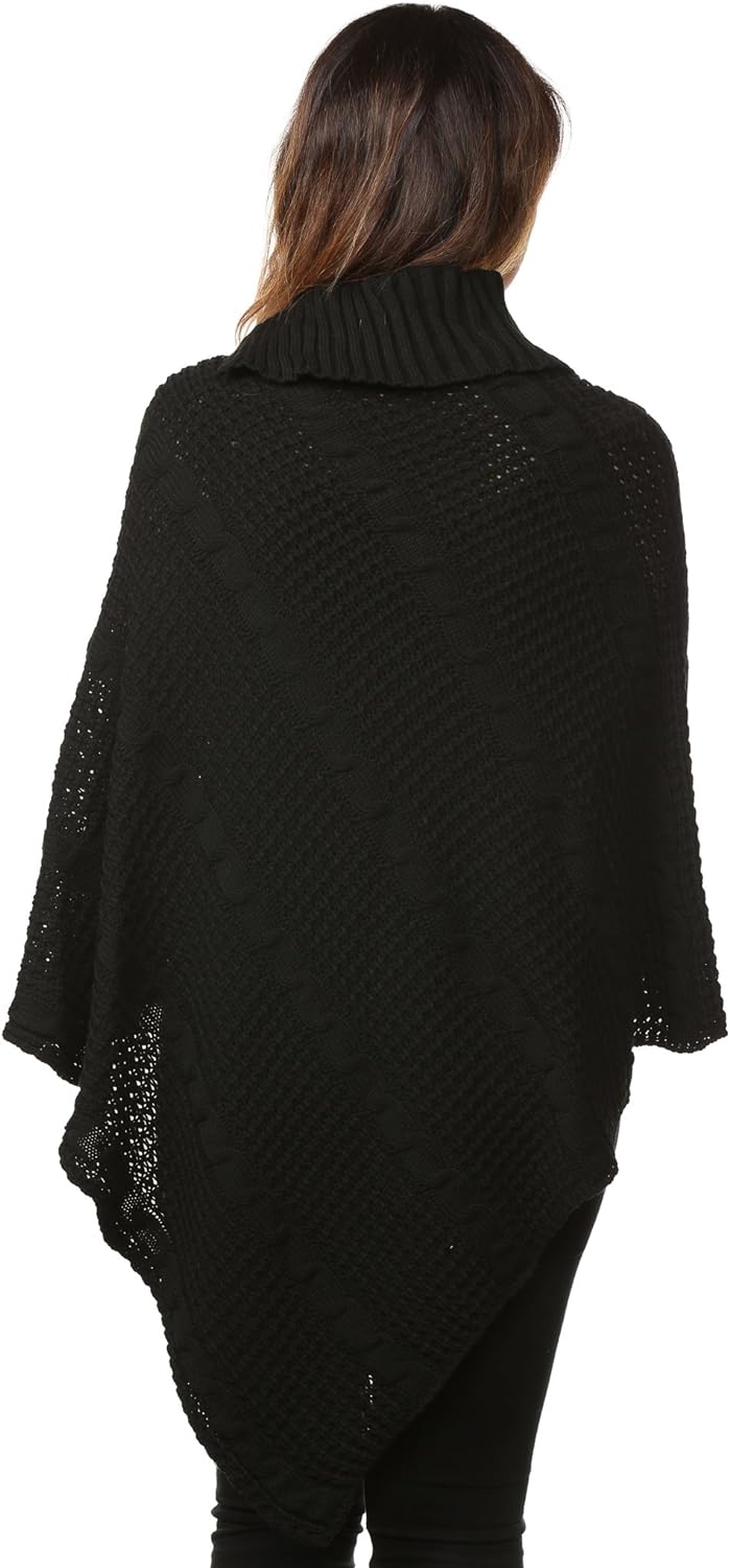 Button Knitted Poncho Knitted Jumper WearAll