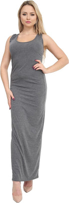 Racer Back Maxi Dress Dress WearAll charcoal 12-14