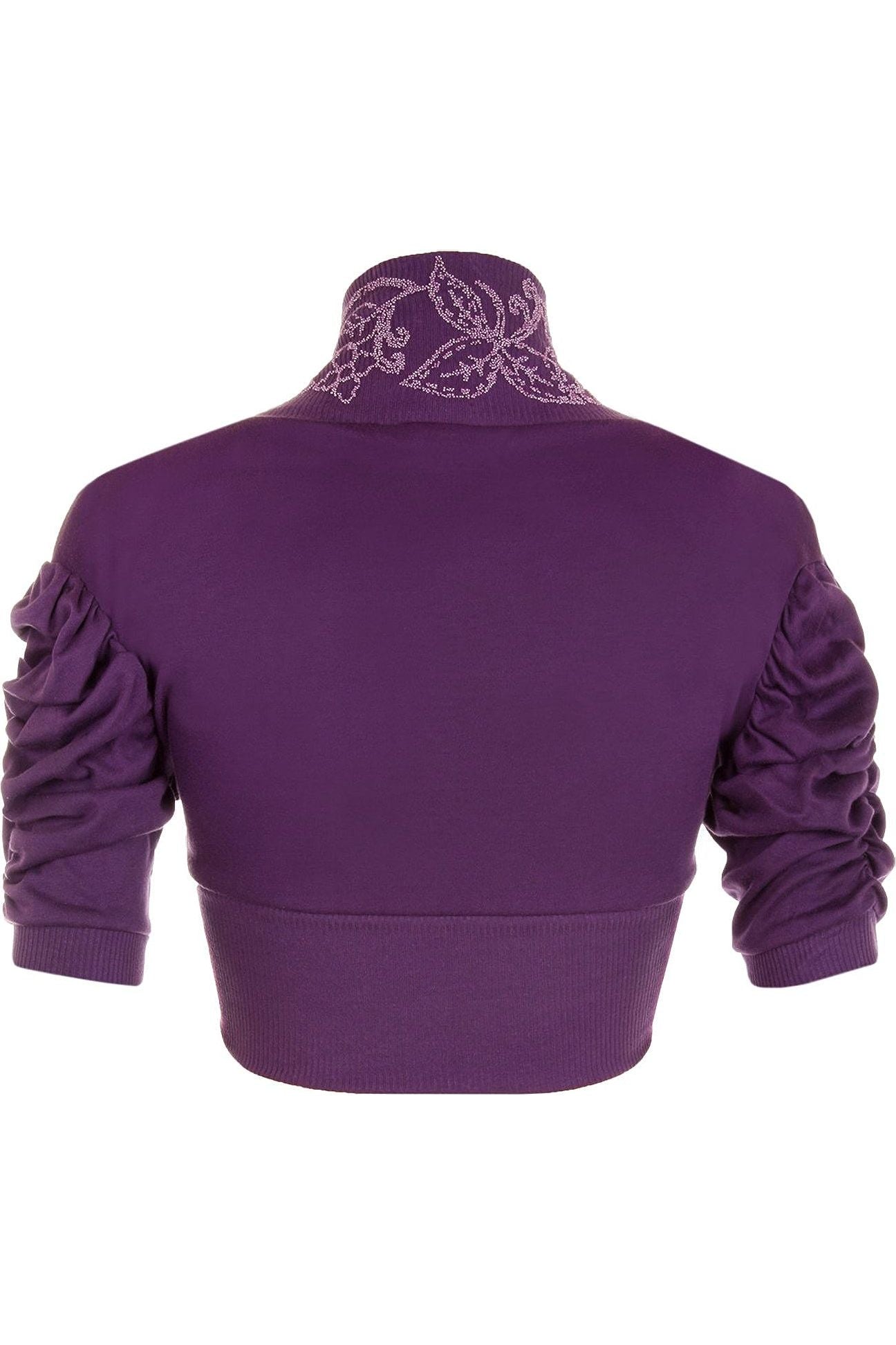 Puff Sleeve Beaded Shrug Tops WearAll