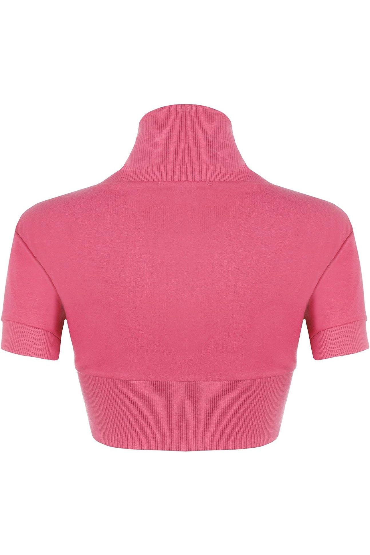 Short Sleeve Ribbed Bolero Shrug Tops WearAll