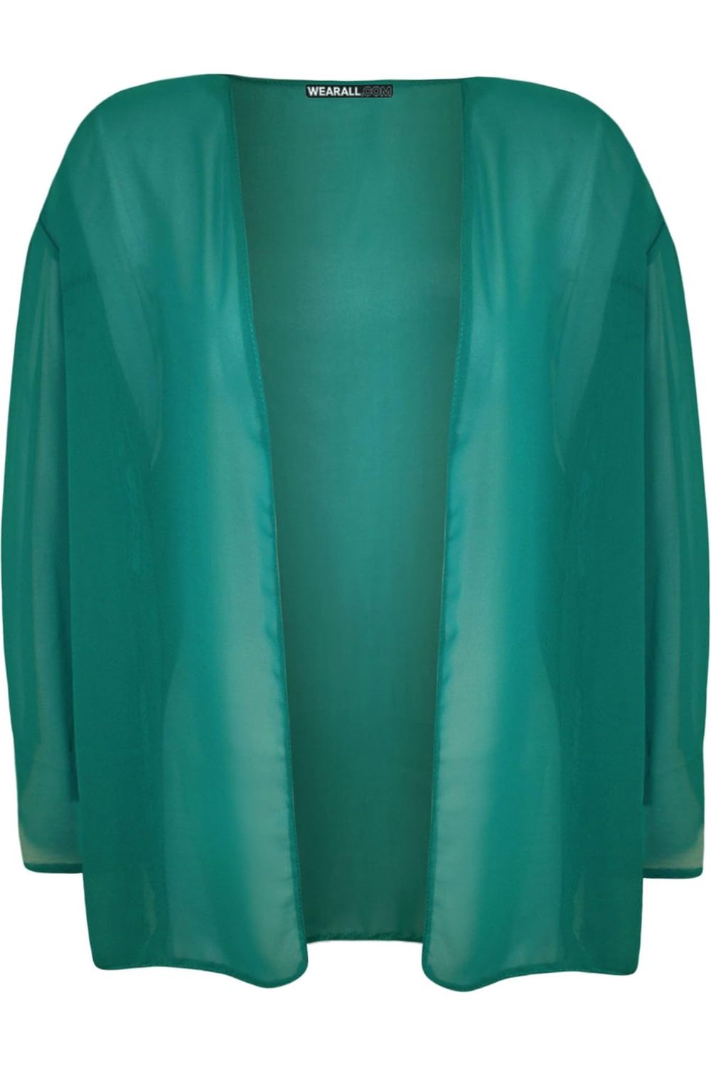 Plus Size Plain 3/4 Open Cardigan Top cardigan WearAll Green 16-18