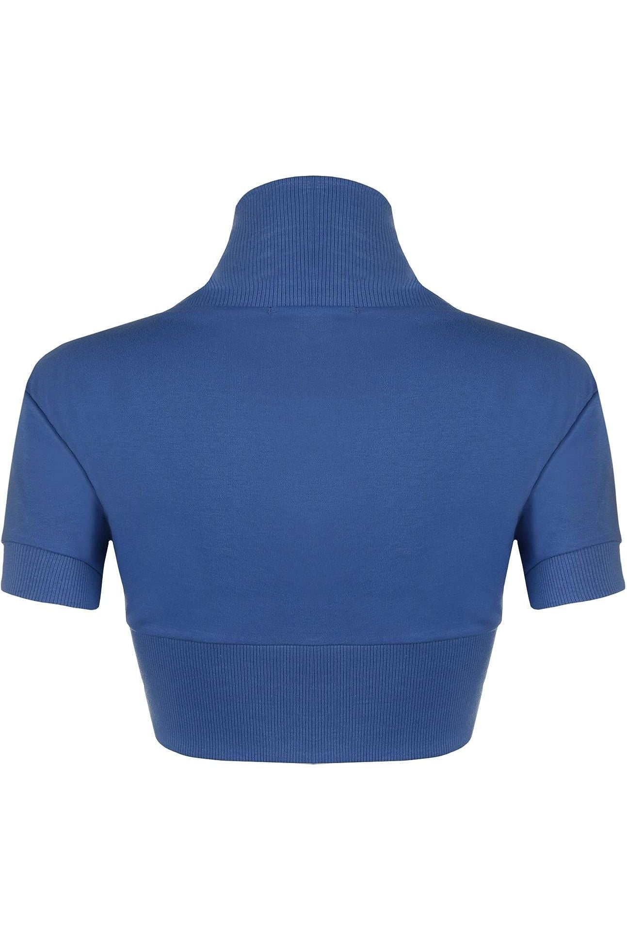 Short Sleeve Ribbed Bolero Shrug Tops WearAll