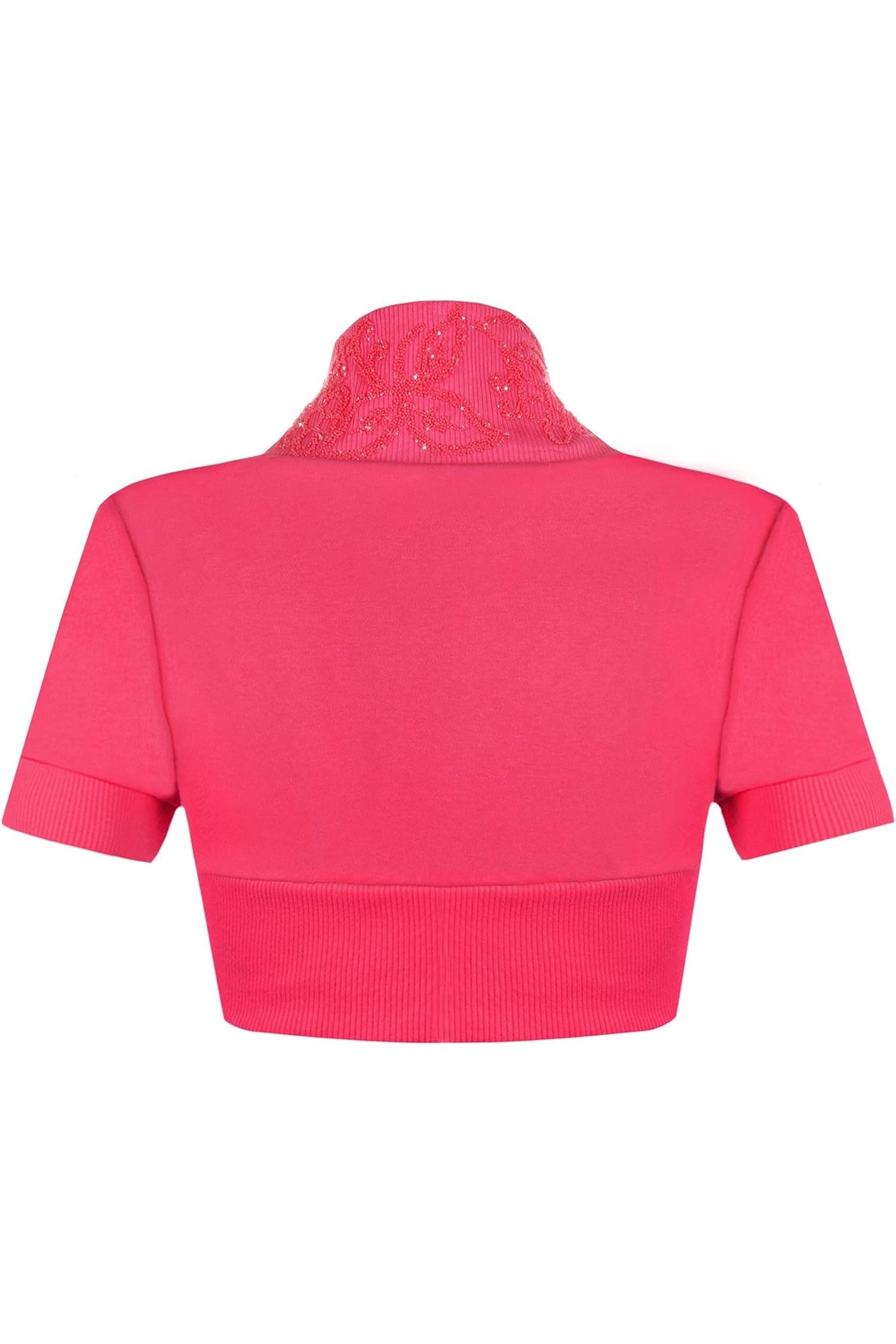 Short Sleeve Beaded Shrug Tops WearAll