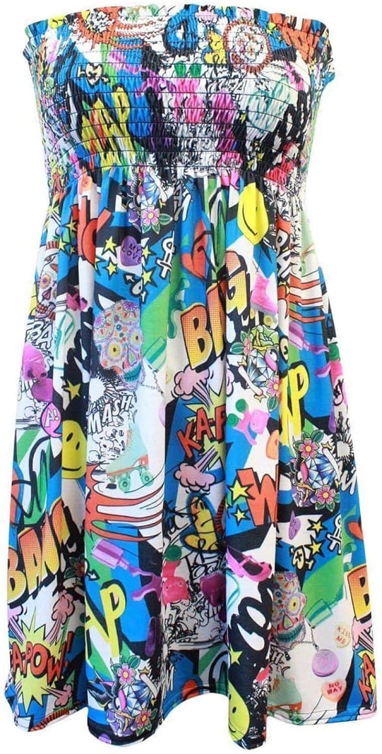 Printed Bandeau Boobtube Sheering Top Top WearAll Bang 8-10