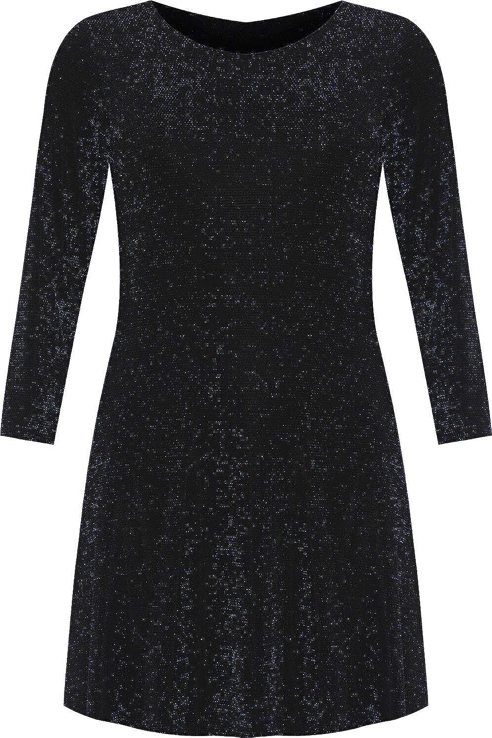 Lurex Sparkle Ladies Glitter Swing Short Dress WearAll