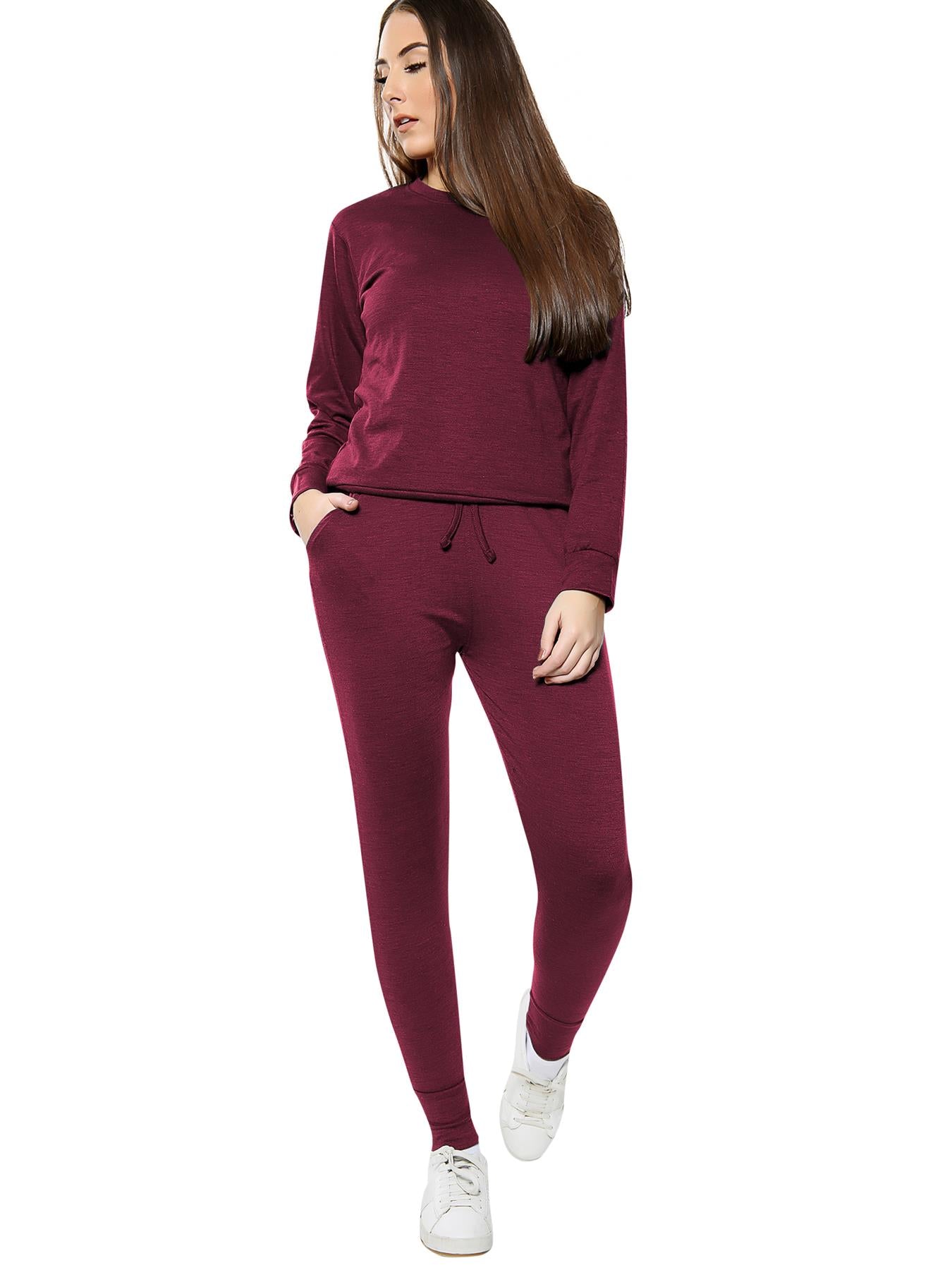 Long Sleeved Plain Lounge Wear Two Piece Loungewear WearAll