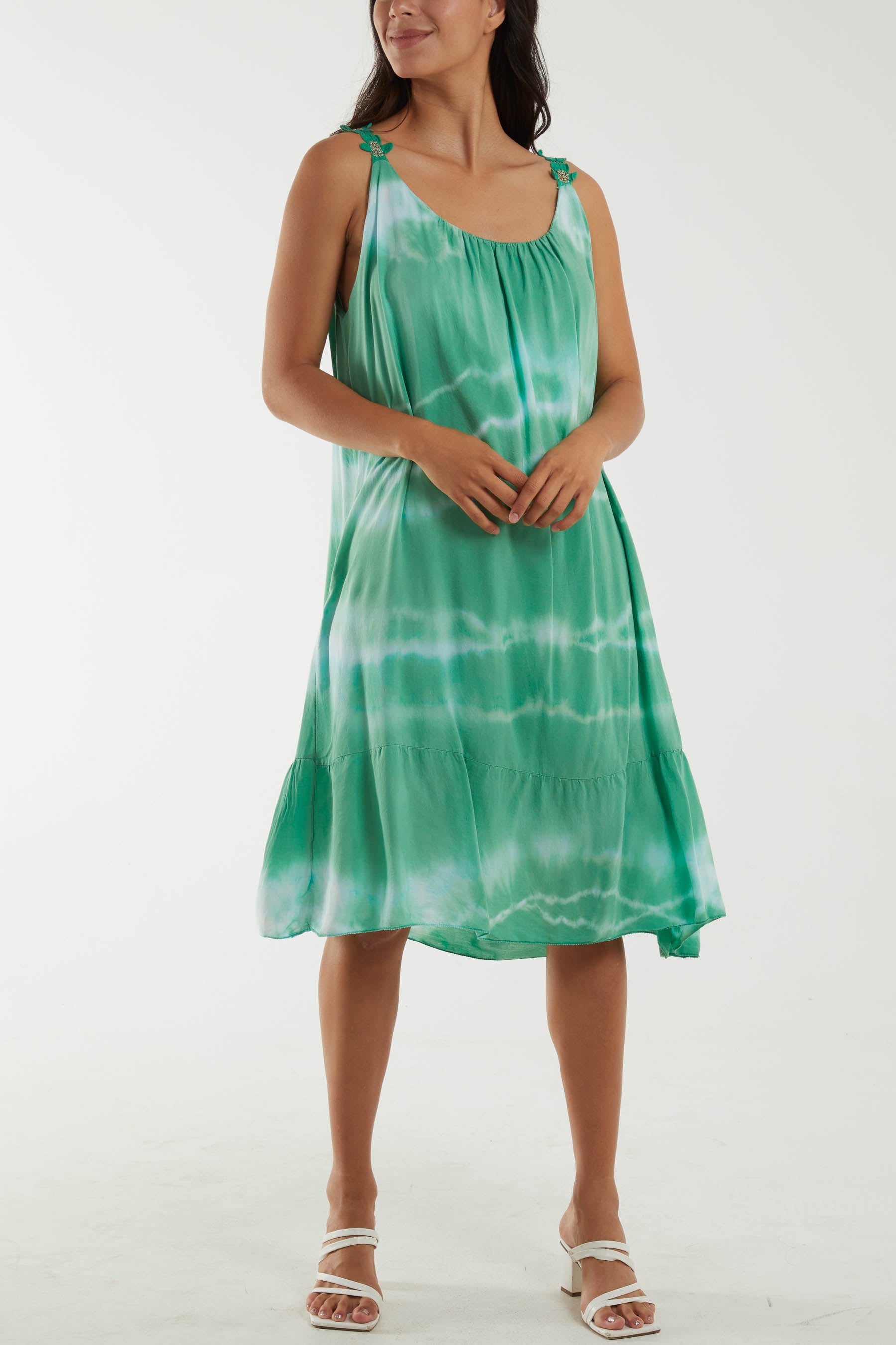 Tie Dye Swing Dress Dresses WearAll Jade One Size