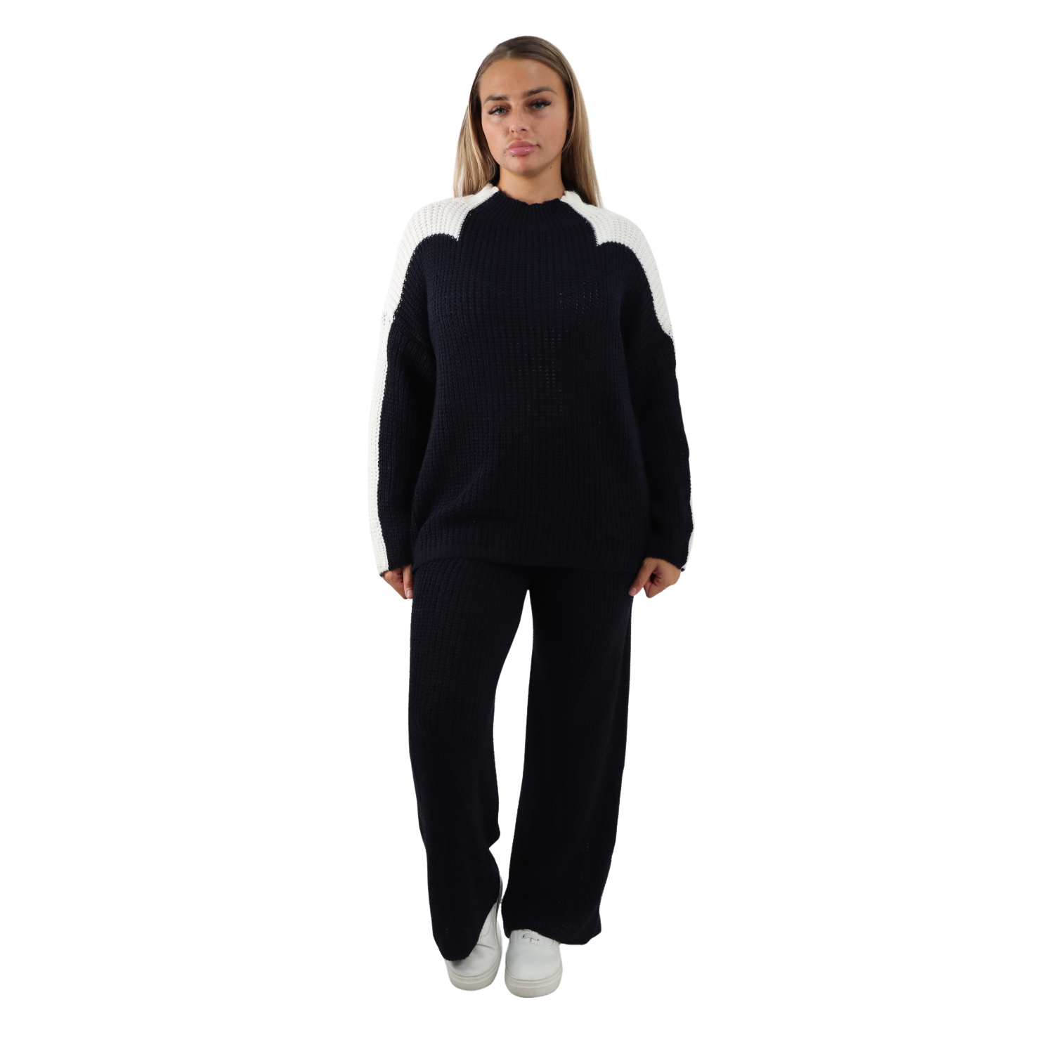 Italian Contrast Panel Knitted Top and Trouser Dresses WearAll