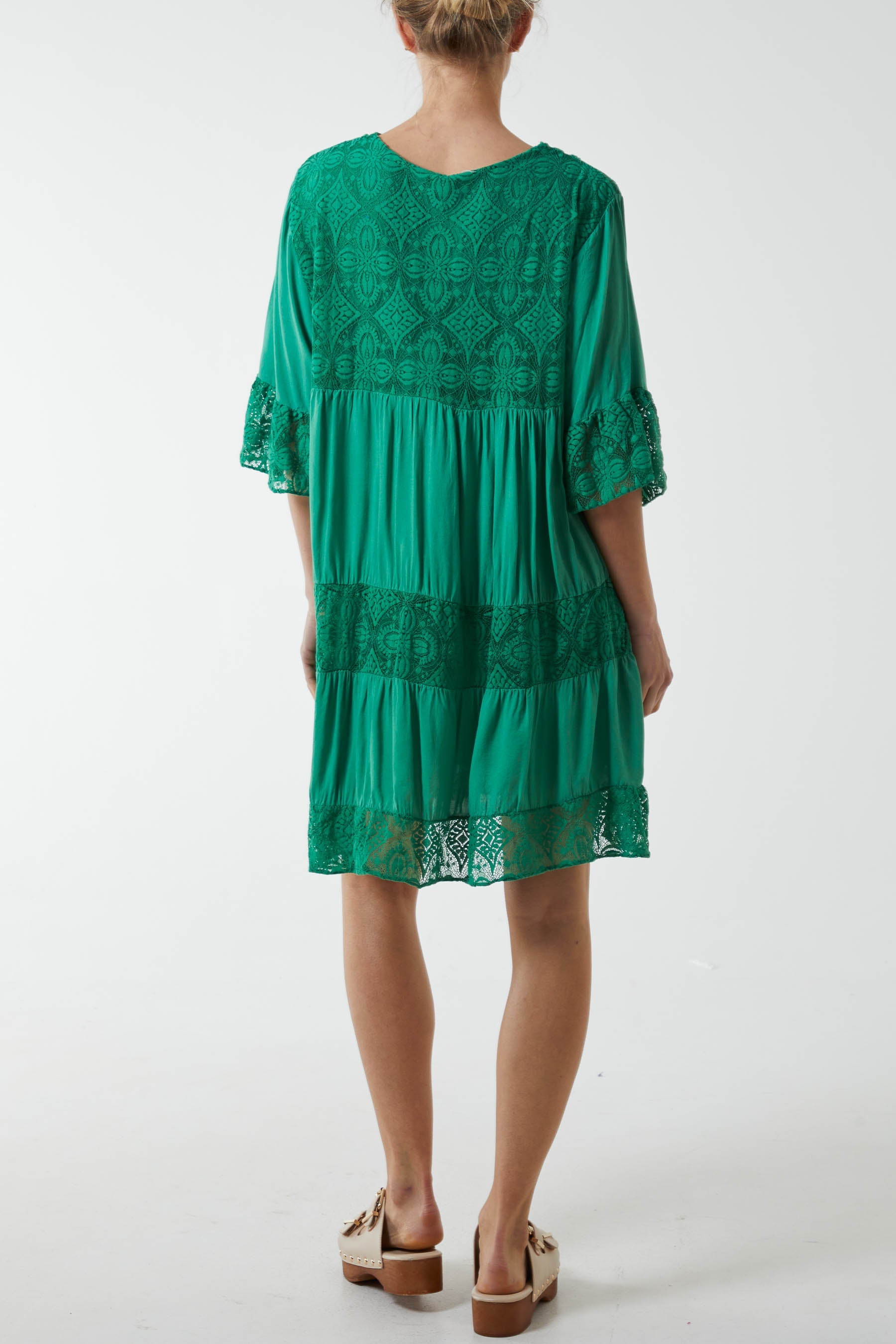 Lace Tiered Smock Dress Dresses WearAll