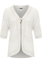 Crochet Knitted Open Tied Cardigan Knitted Cardigan WearAll White 12-14